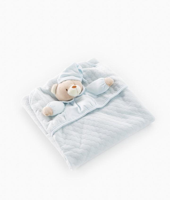 3D Bear Swaddle - Blue