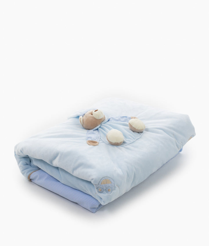 3D Bear Quilt & Cover - Blue