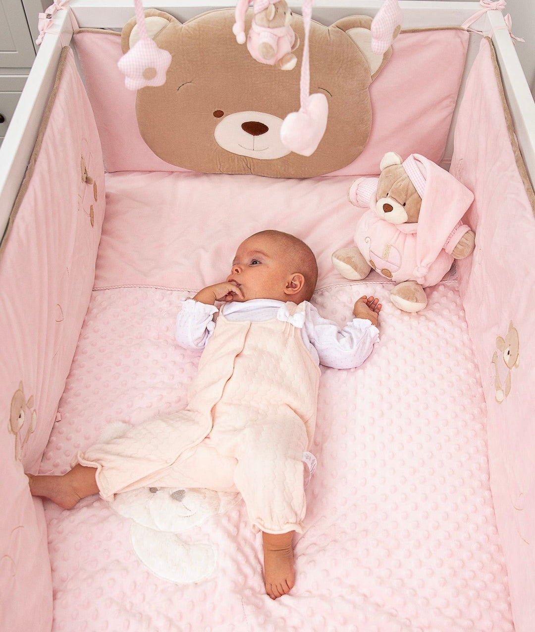 4pc Cot Bumper Set - Pink