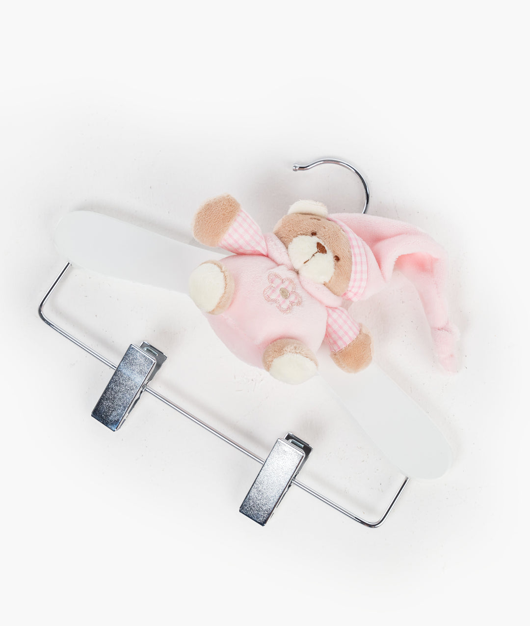 Wooden Hanger with Clips - Pink