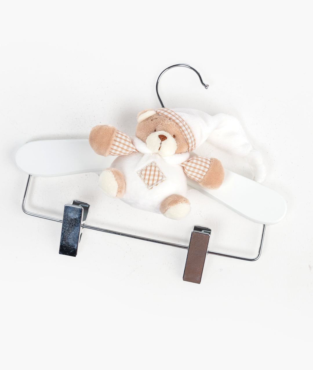 Wooden Hanger with Clips - Beige