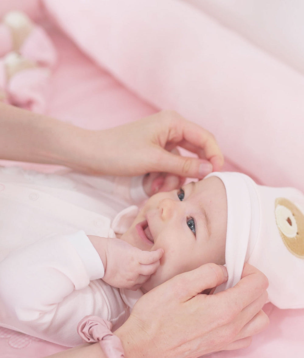 Baby Cotton Beanie - Pink