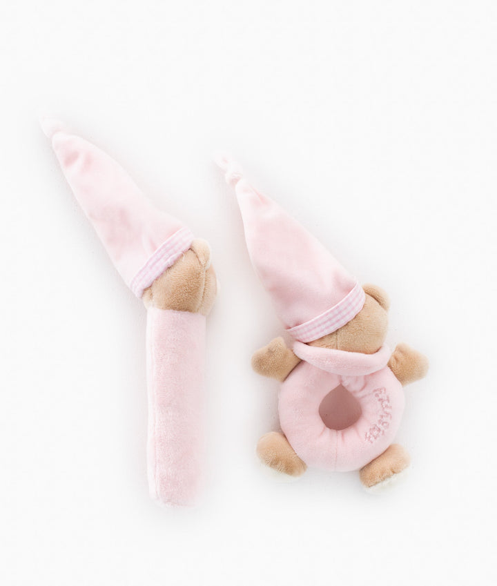 Bear Squeezy & Rattle Set - Pink