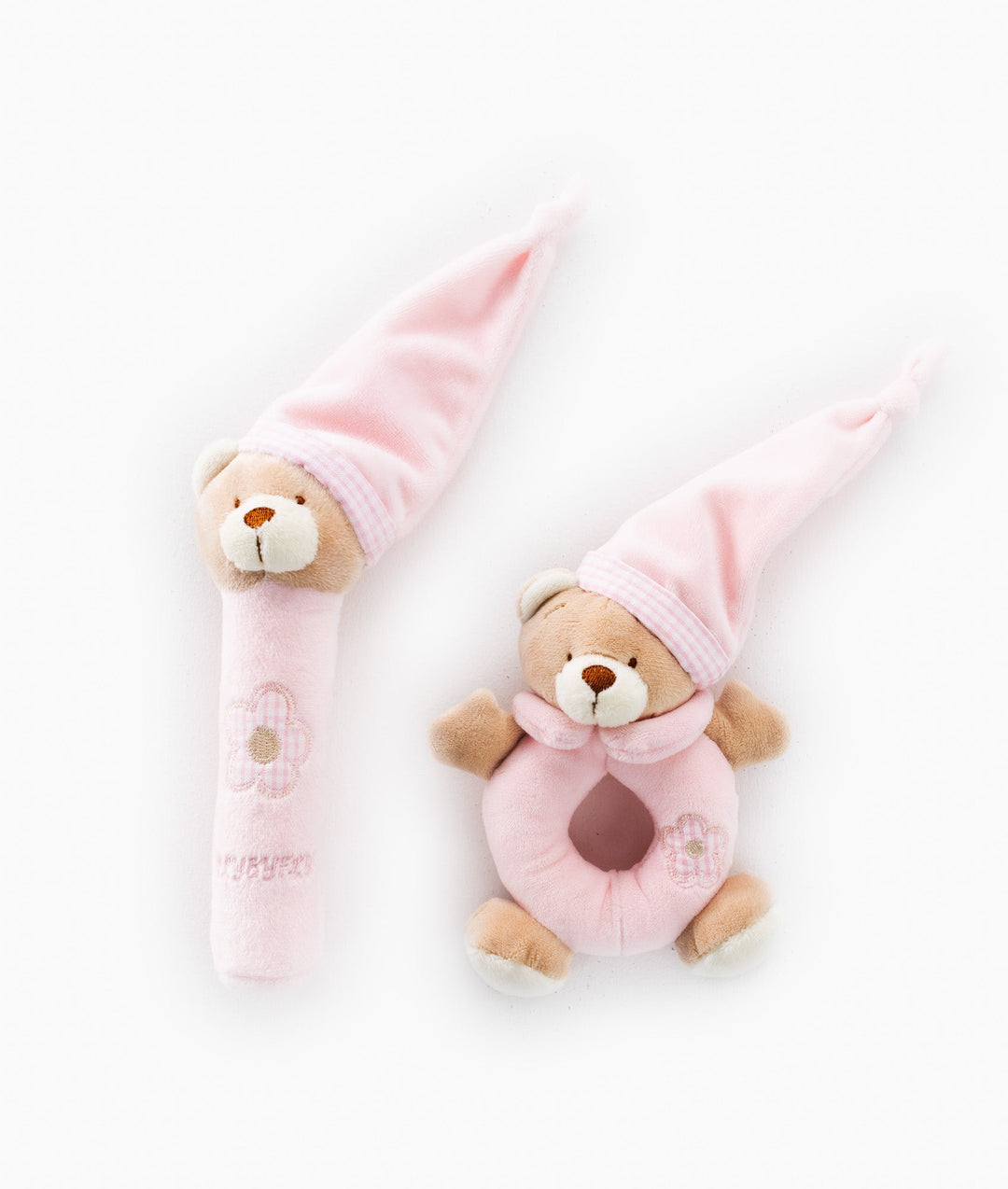 Bear Squeezy & Rattle Set - Pink