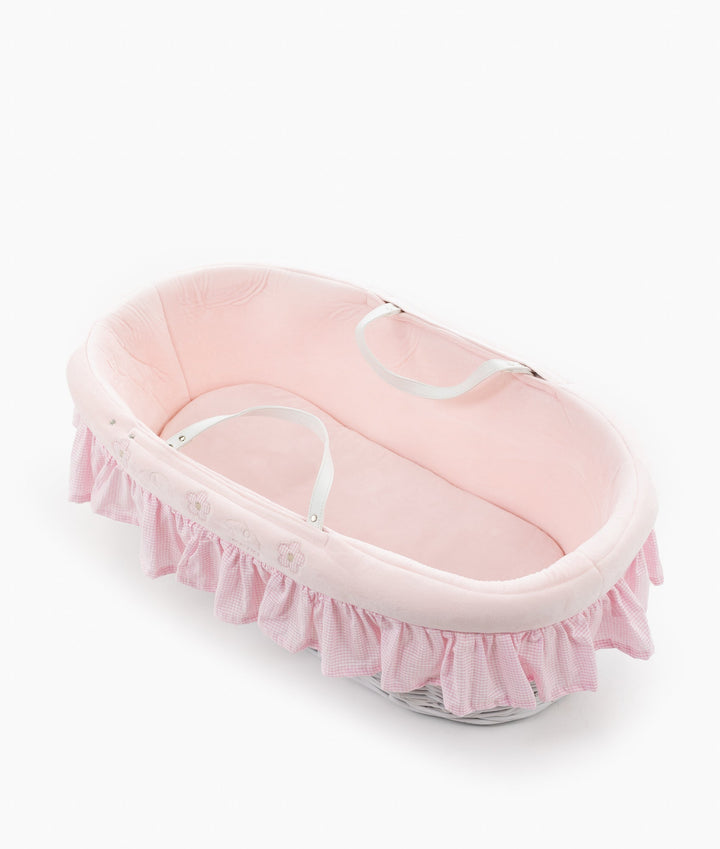 Moses Basket & Stand Set - Pink