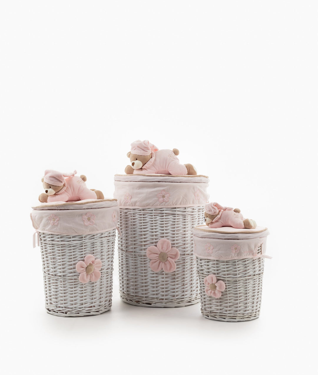 Round Laundry Basket Set - Pink